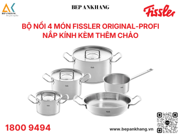 Bộ nồi 4 món Fissler Original-Profi nắp kính kèm chảo
